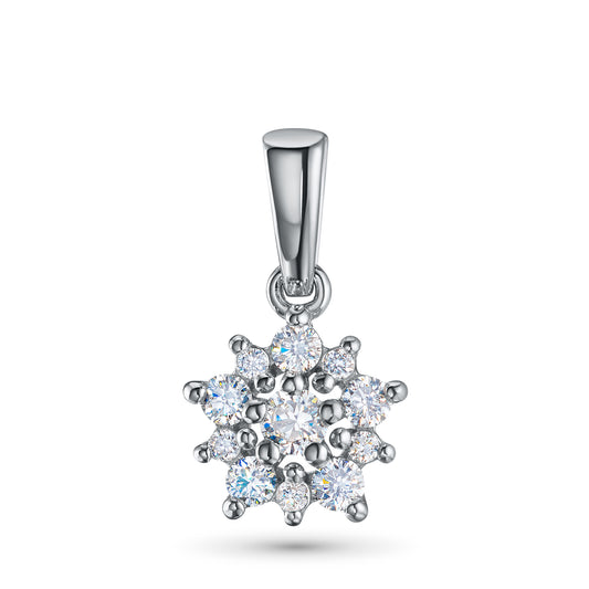 Sterling Silver Pendant with Lab-Created Diamonds 0.240 CT.TW