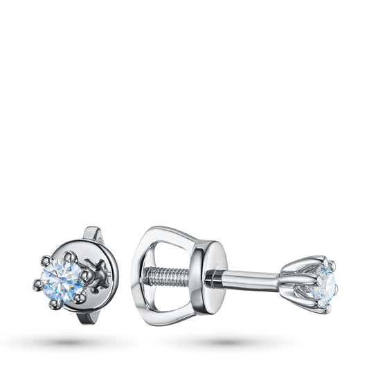 Sterling Silver Earring Studs with Lab-Created Diamonds 0.170 CT.TW