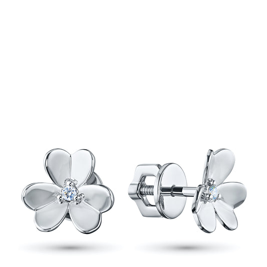 Sterling Silver Earring Studs with Lab-Created Diamonds 0.040 CT.TW