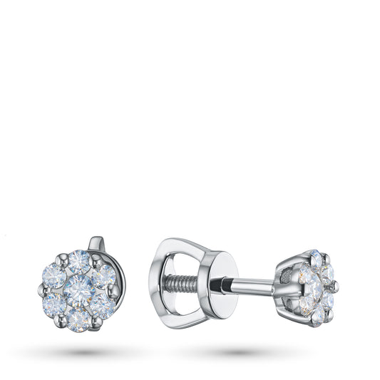 Sterling Silver Earring Studs with Lab-Created Diamonds 0.230 CT.TW