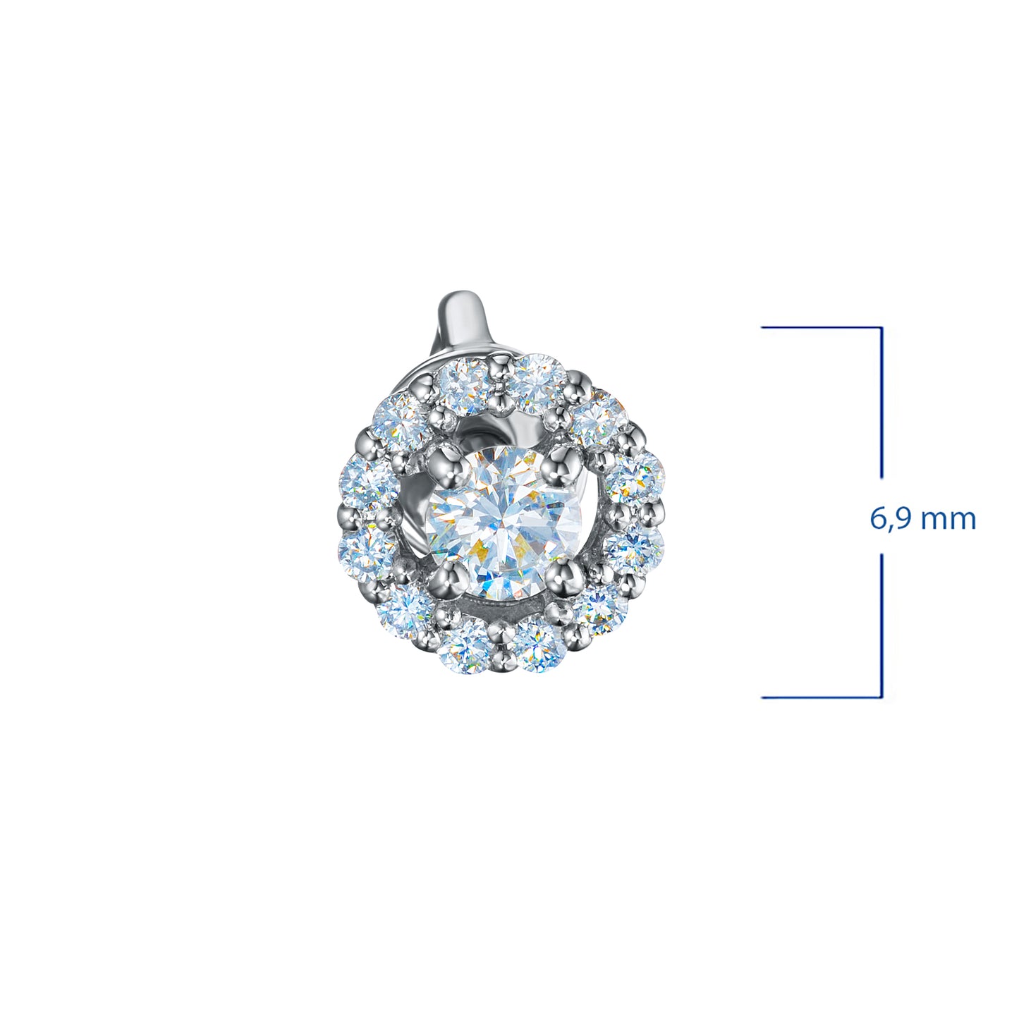Sterling Silver Earring Studs with Lab-Created Diamonds 0.600 CT.TW