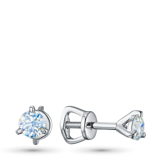 Sterling Silver Earring Studs with Lab-Created Diamonds 0.550 CT.TW
