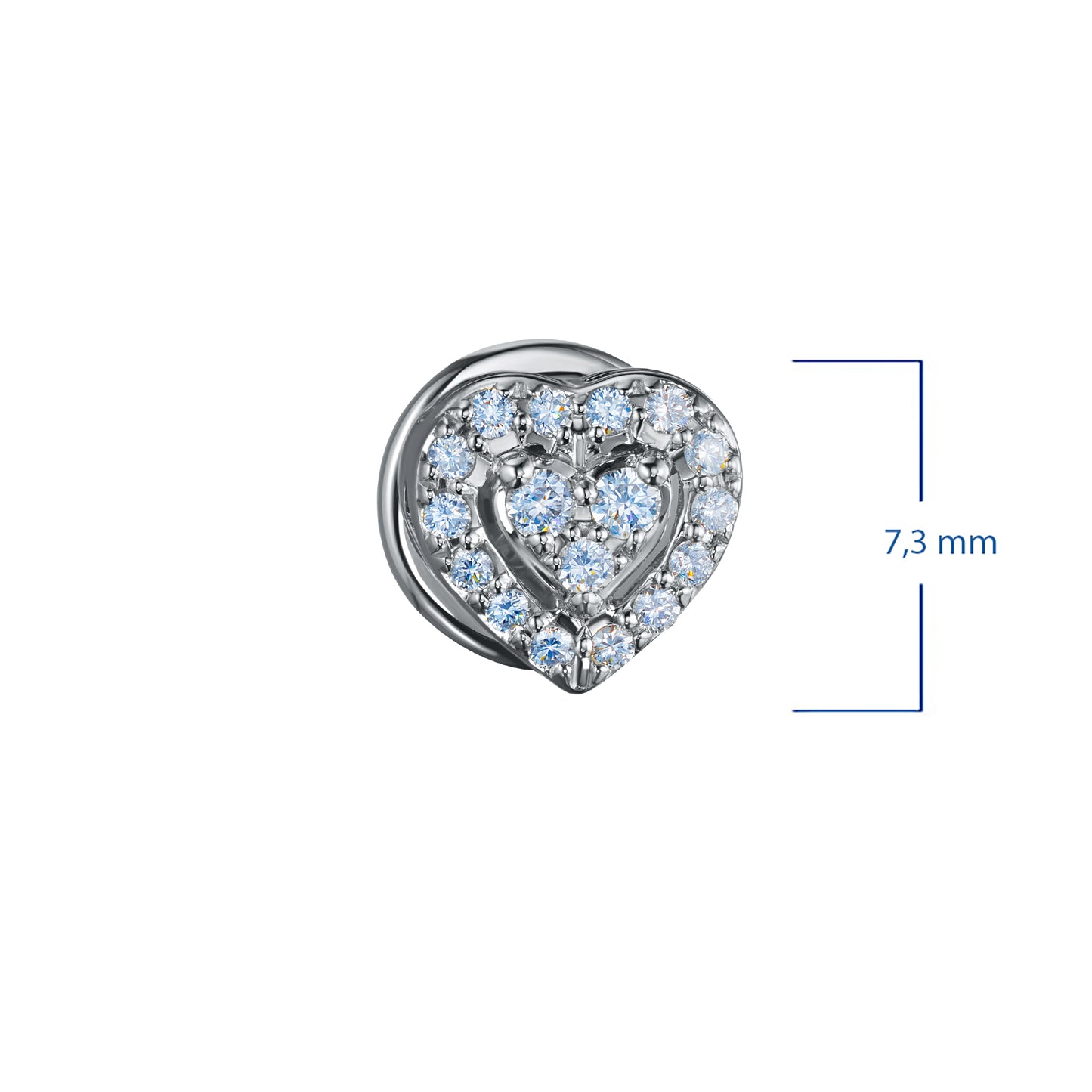 14K White Gold Earring Studs with Lab-Created Diamonds