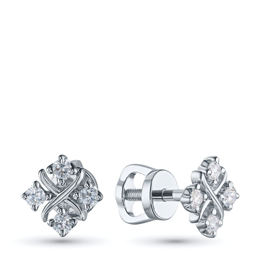 Sterling Silver Earring Studs with Lab-Created Diamonds 0.280 CT.TW
