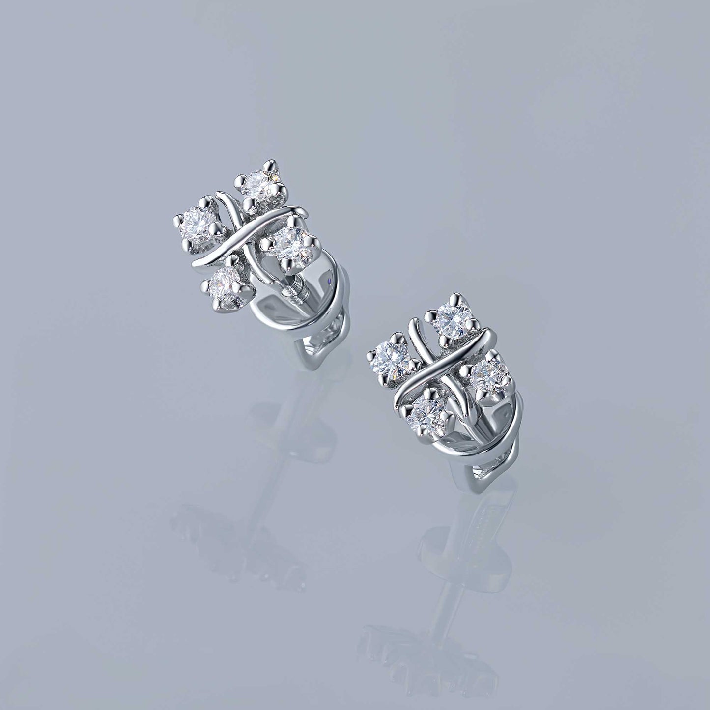 Sterling Silver Earring Studs with Lab-Created Diamonds 0.280 CT.TW
