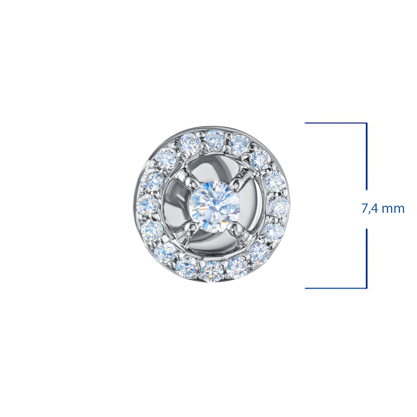 Sterling Silver Earring Studs with Lab-Created Diamonds 0.360 CT.TW