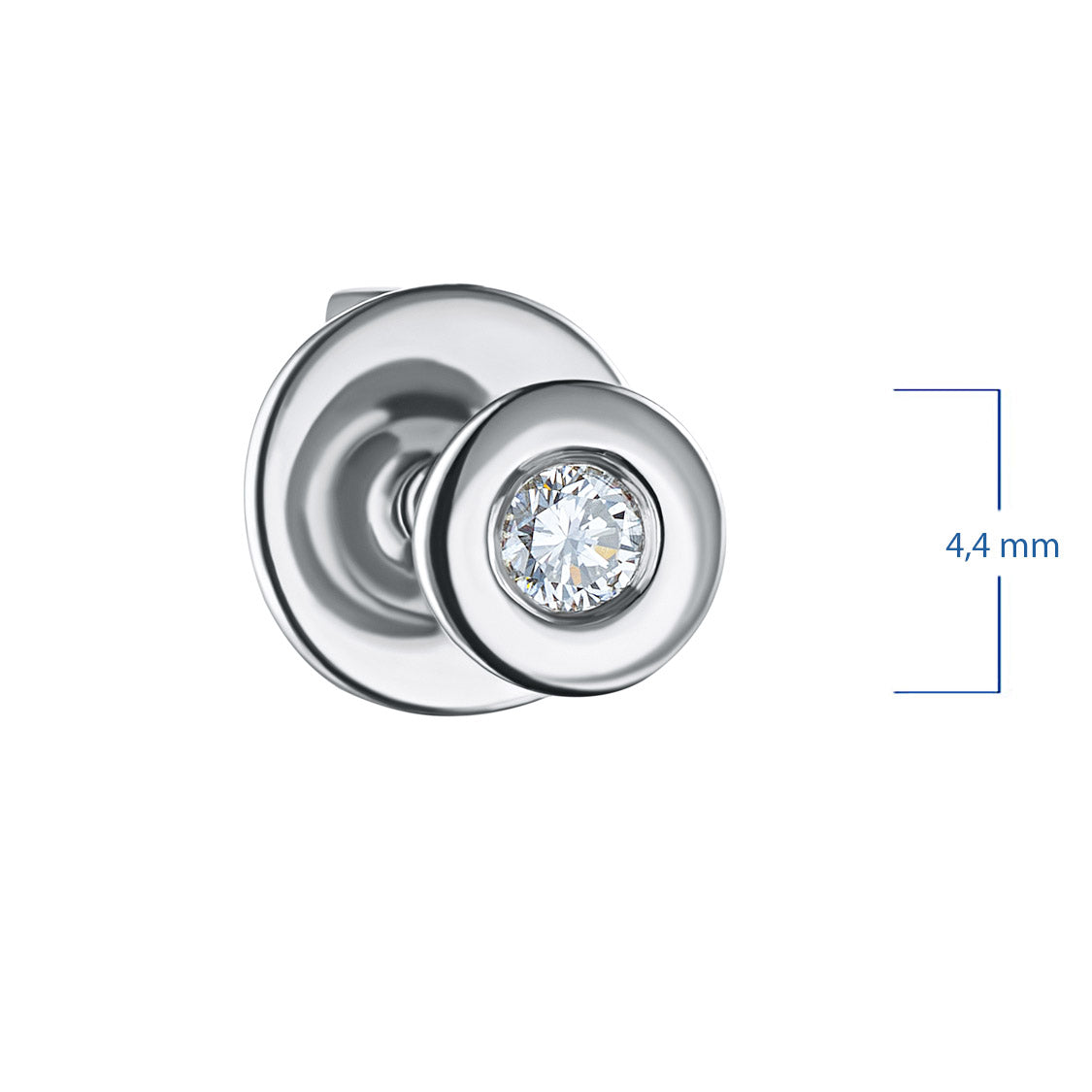 Sterling Silver Earring Studs with Lab-Created Diamonds 0.120 CT.TW