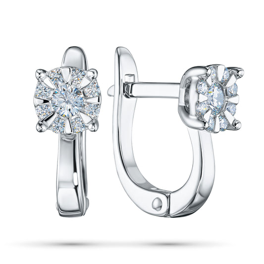 Sterling Silver Earrings with Lab-Created Diamonds 0.310 CT.TW