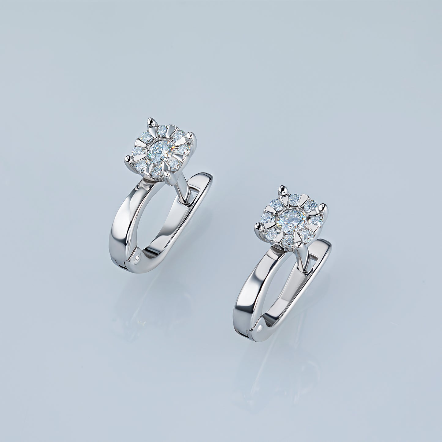 Sterling Silver Earrings with Lab-Created Diamonds 0.310 CT.TW