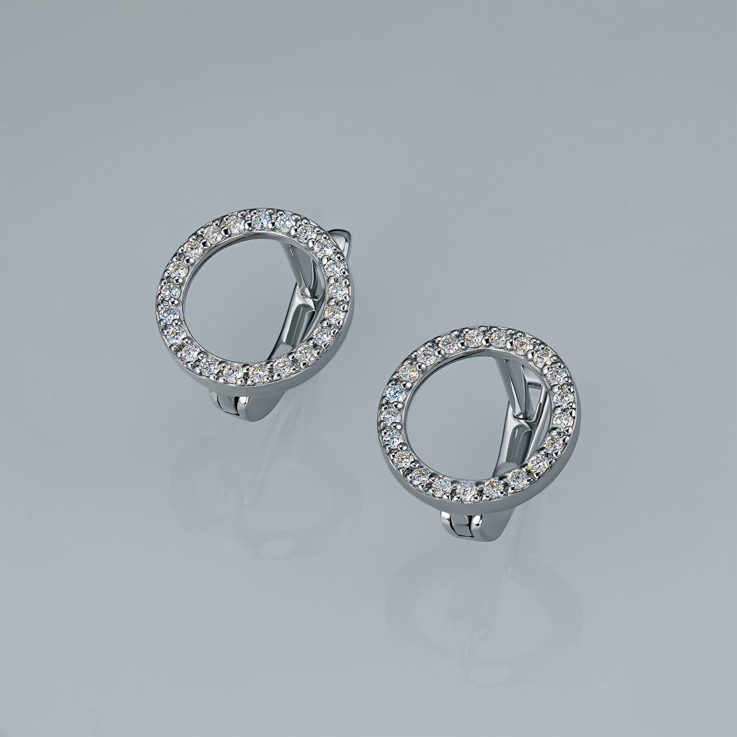 Sterling Silver Earrings with Lab-Created Diamonds