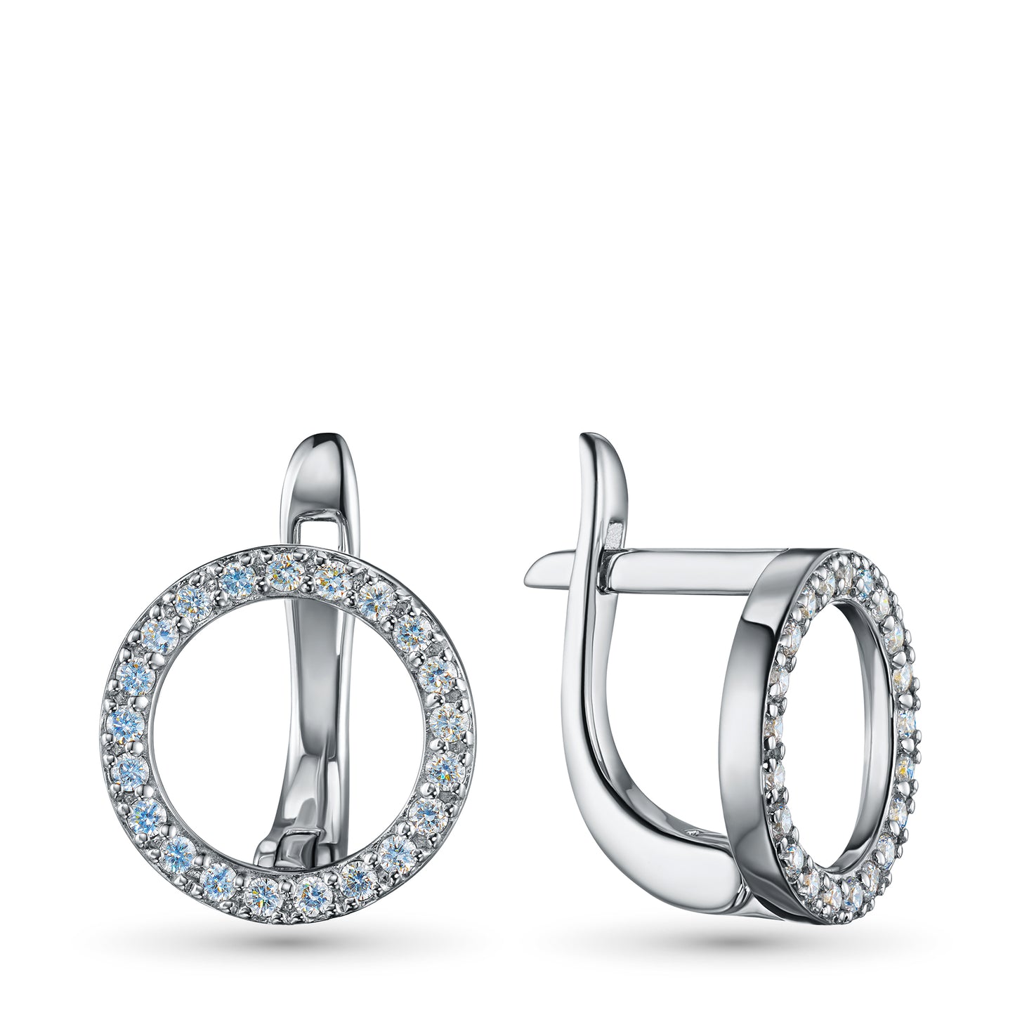 Sterling Silver Earrings with Lab-Created Diamonds