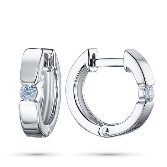 Sterling Silver Earrings with Lab-Created Diamonds 0.170 CT.TW