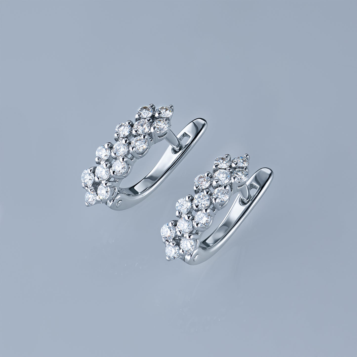 Sterling Silver Earrings with Lab-Created Diamonds