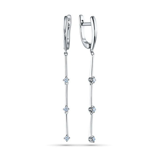 Sterling Silver Earrings with Lab-Created Diamonds 0.210 CT.TW