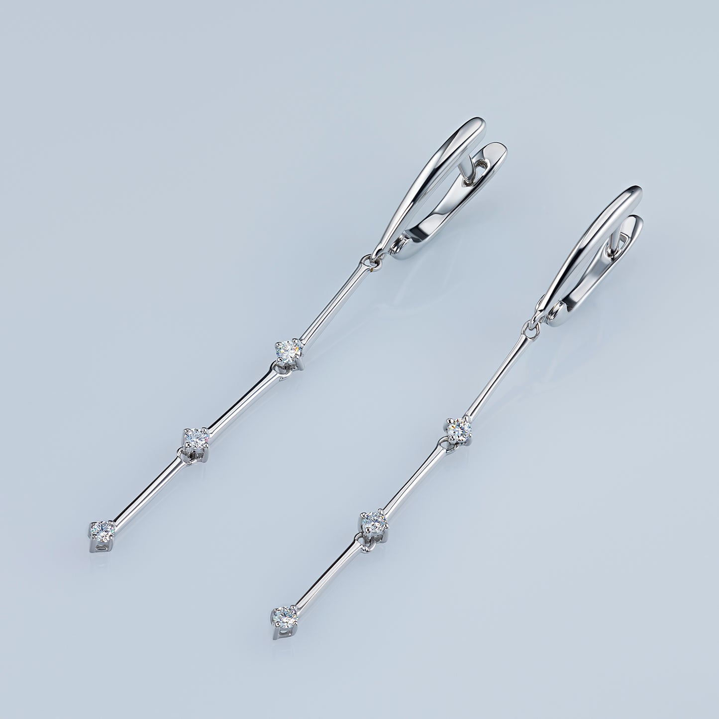 Sterling Silver Earrings with Lab-Created Diamonds 0.210 CT.TW