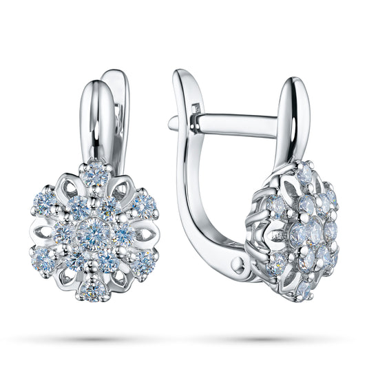 Sterling Silver Earrings with Lab-Created Diamonds 0.560 CT.TW