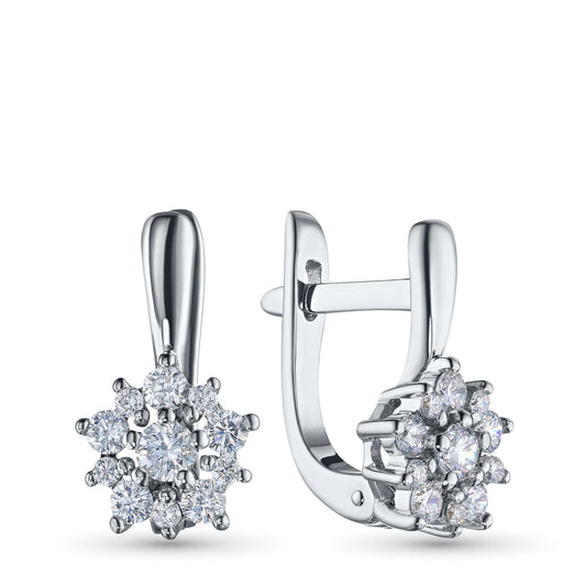 Sterling Silver Earrings with Lab-Created Diamonds 0.500 CT.TW