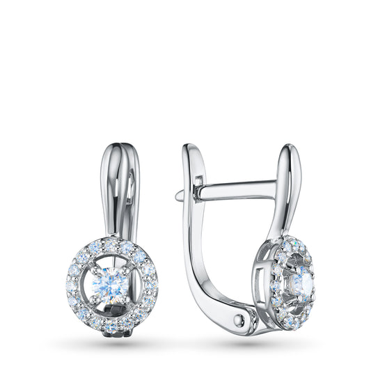 Sterling Silver Earrings with Lab-Created Diamonds 0.360 CT.TW