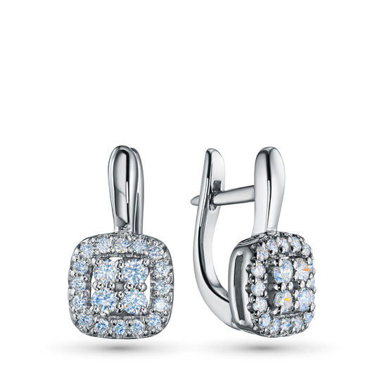 Sterling Silver Earrings with Lab-Created Diamonds 0.490 CT.TW