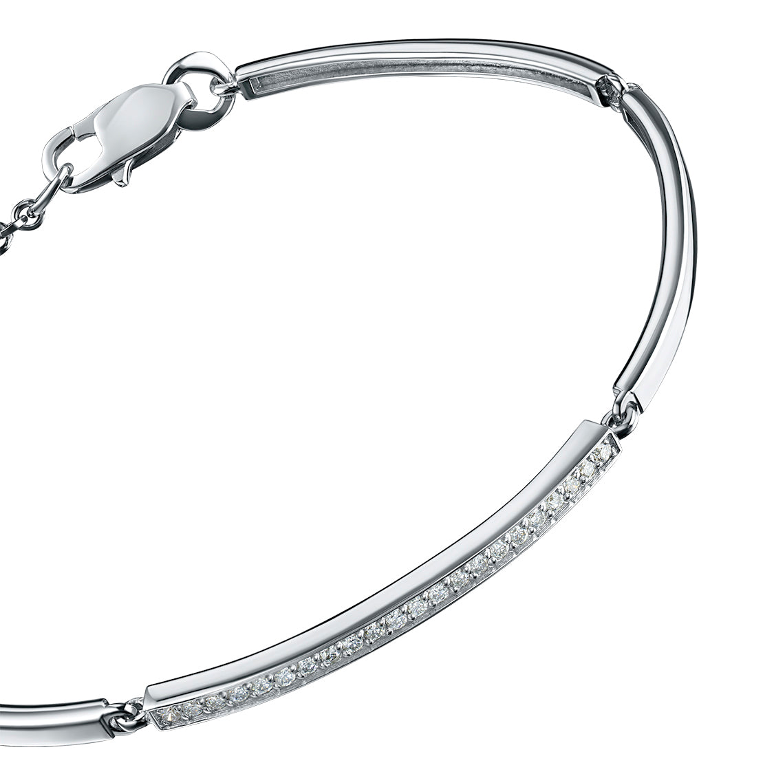 Sterling Silver Bracelet with Lab-Created Diamonds
