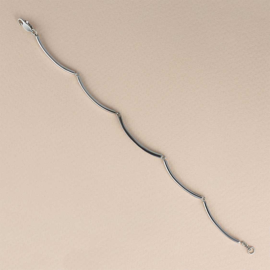 Sterling Silver Bracelet with Lab-Created Diamonds