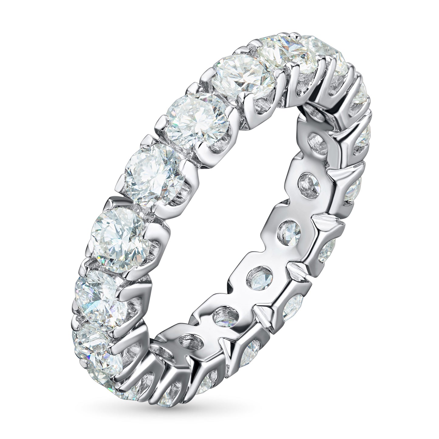 14K White Gold Ring with Lab-Created Diamonds