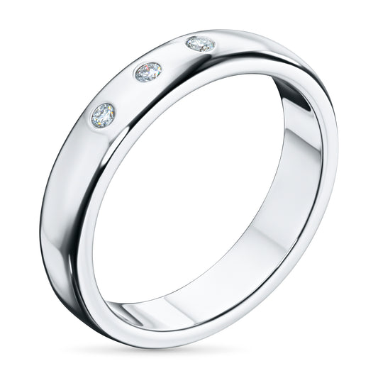 14K White Gold Ring with Lab-Created Diamonds 0.100 CT.TW