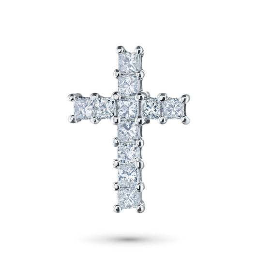 14K White Gold Pendant with Emerald 0.930 CT.TW