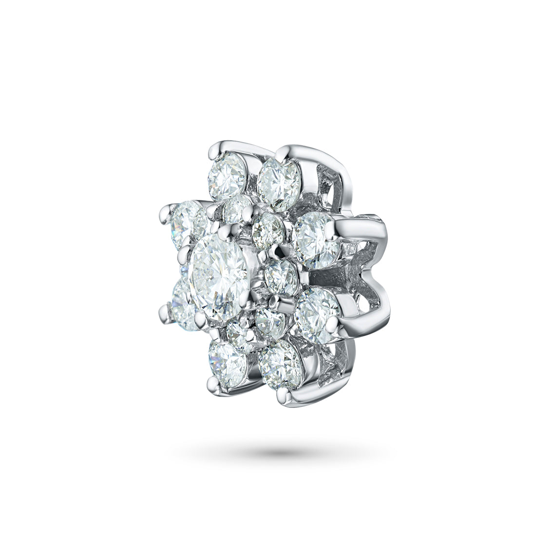 14K White Gold Pendant with Lab-Created Diamonds