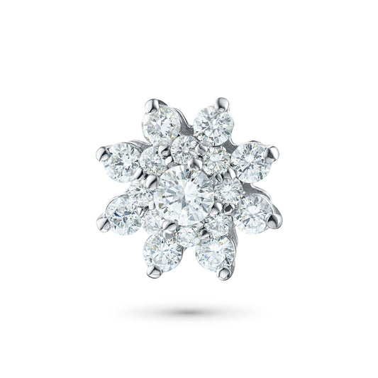 14K White Gold Pendant with Lab-Created Diamonds