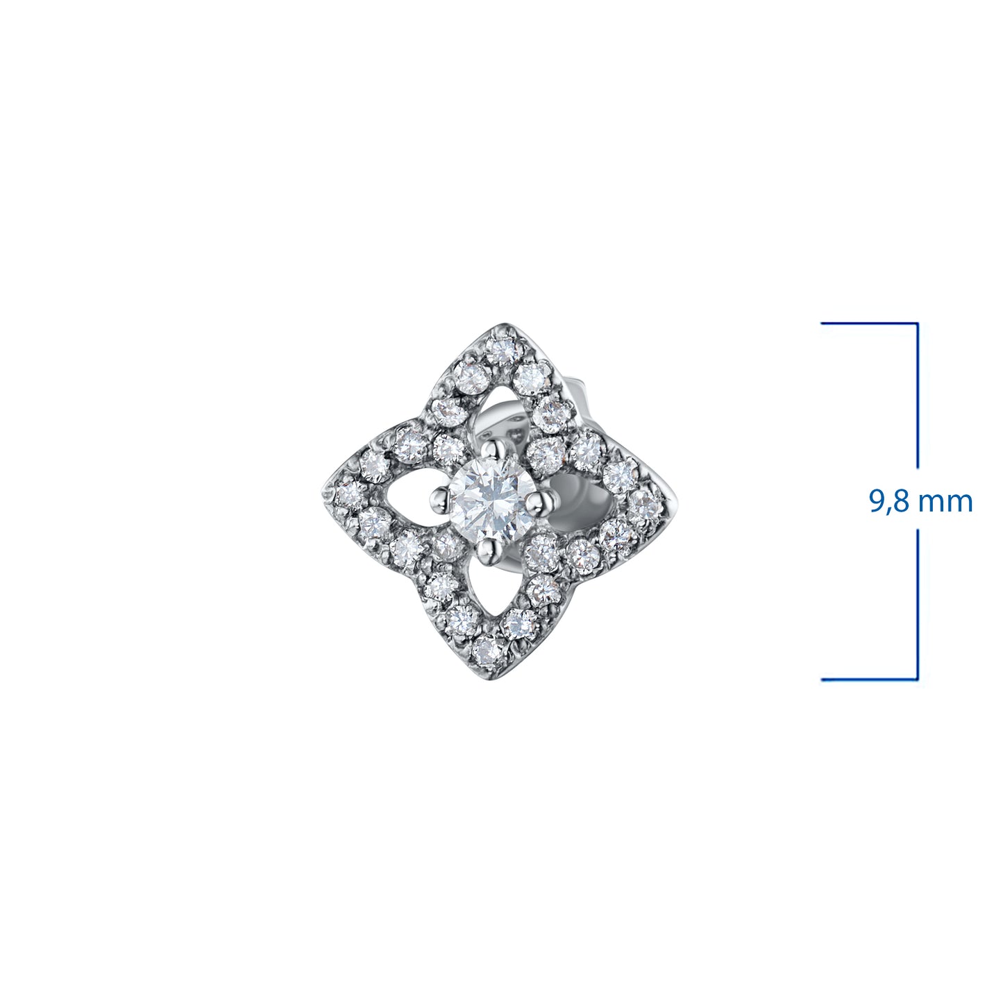 14K White Gold Earring Studs with Lab-Created Diamonds