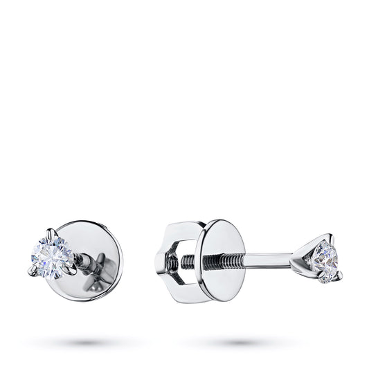 14K White Gold Without Nickel Earring Studs with Lab-Created Diamonds 0.690 CT.TW