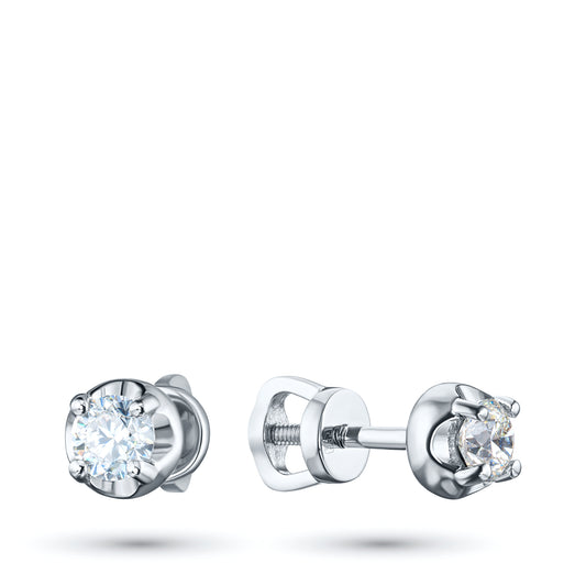 Sterling Silver Earring Studs with Lab-Created Diamonds 0.550 CT.TW