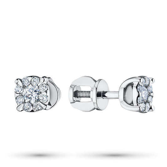14K White Gold Without Nickel Earring Studs with Lab-Created Diamonds 0.360 CT.TW