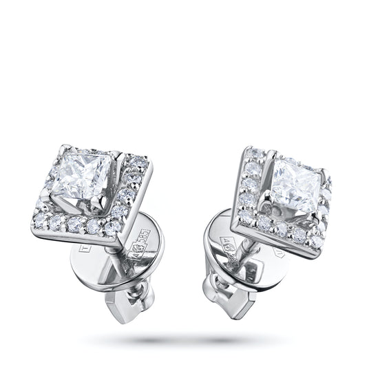 14K White Gold Without Nickel Earring Studs with Lab-Created Diamonds 0.560 CT.TW