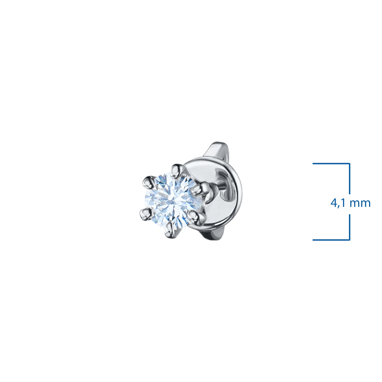 14K White Gold Earring Studs with Lab-Created Diamonds