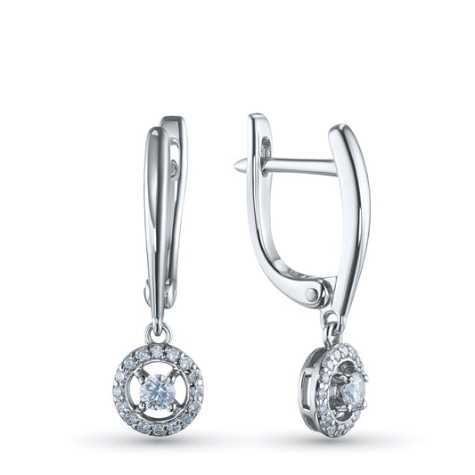 Sterling Silver Earrings with Lab-Created Diamonds 0.360 CT.TW