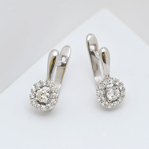 14K White Gold Earrings with Lab-Created Diamonds