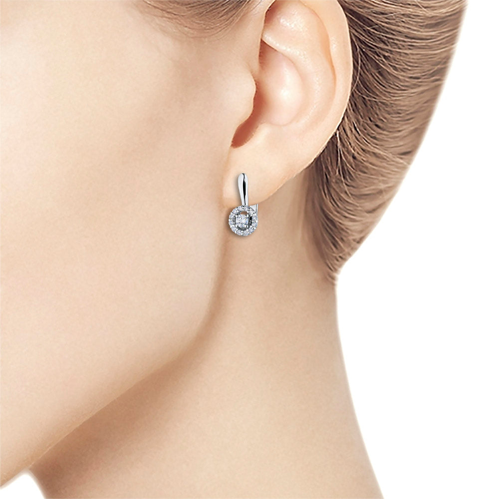 14K White Gold Earrings with Lab-Created Diamonds