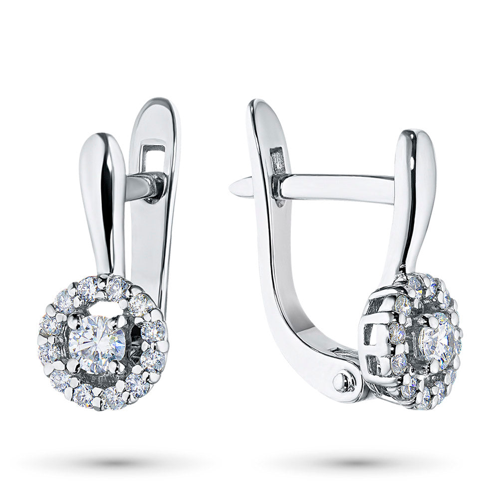14K White Gold Earrings with Lab-Created Diamonds