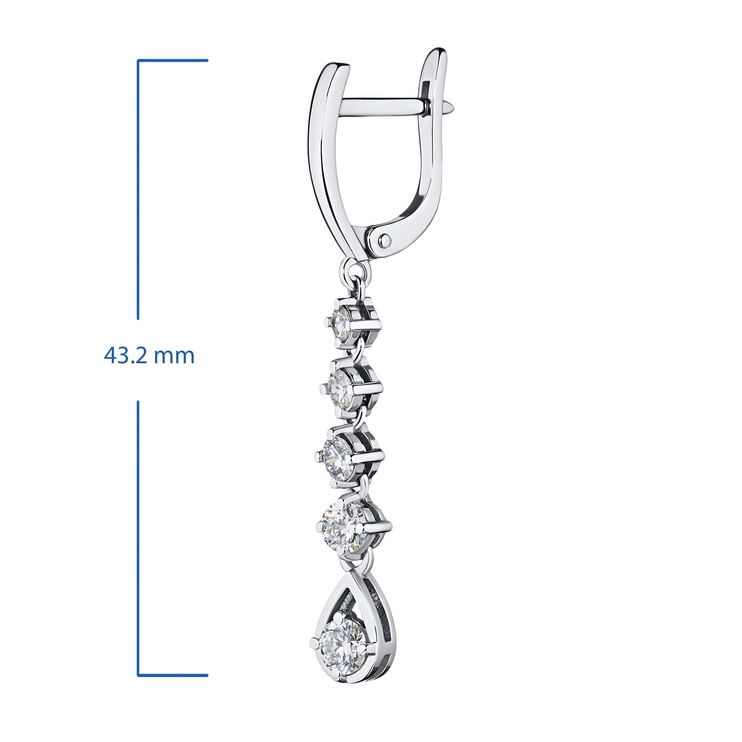 14K White Gold Earrings with Lab-Created Diamonds
