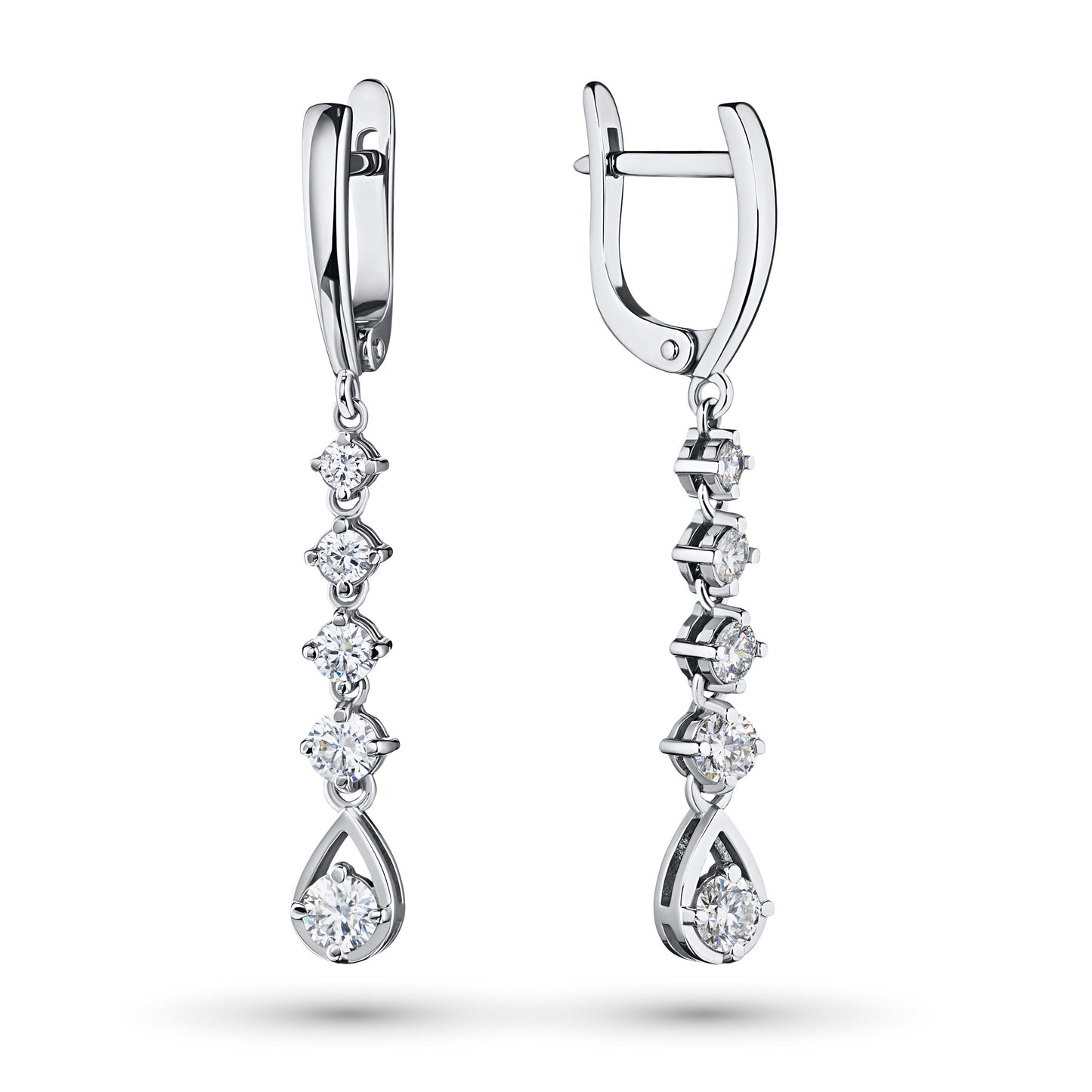 14K White Gold Earrings with Lab-Created Diamonds