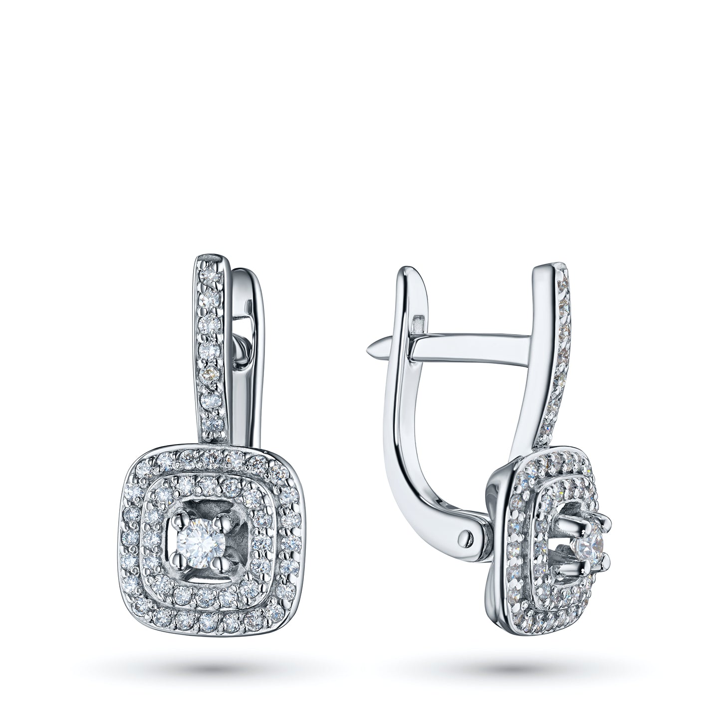 14K White Gold Earrings with Lab-Created Diamonds 0.680 CT.TW