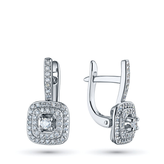 14K White Gold Without Nickel Earrings with Lab-Created Diamonds 0.730 CT.TW