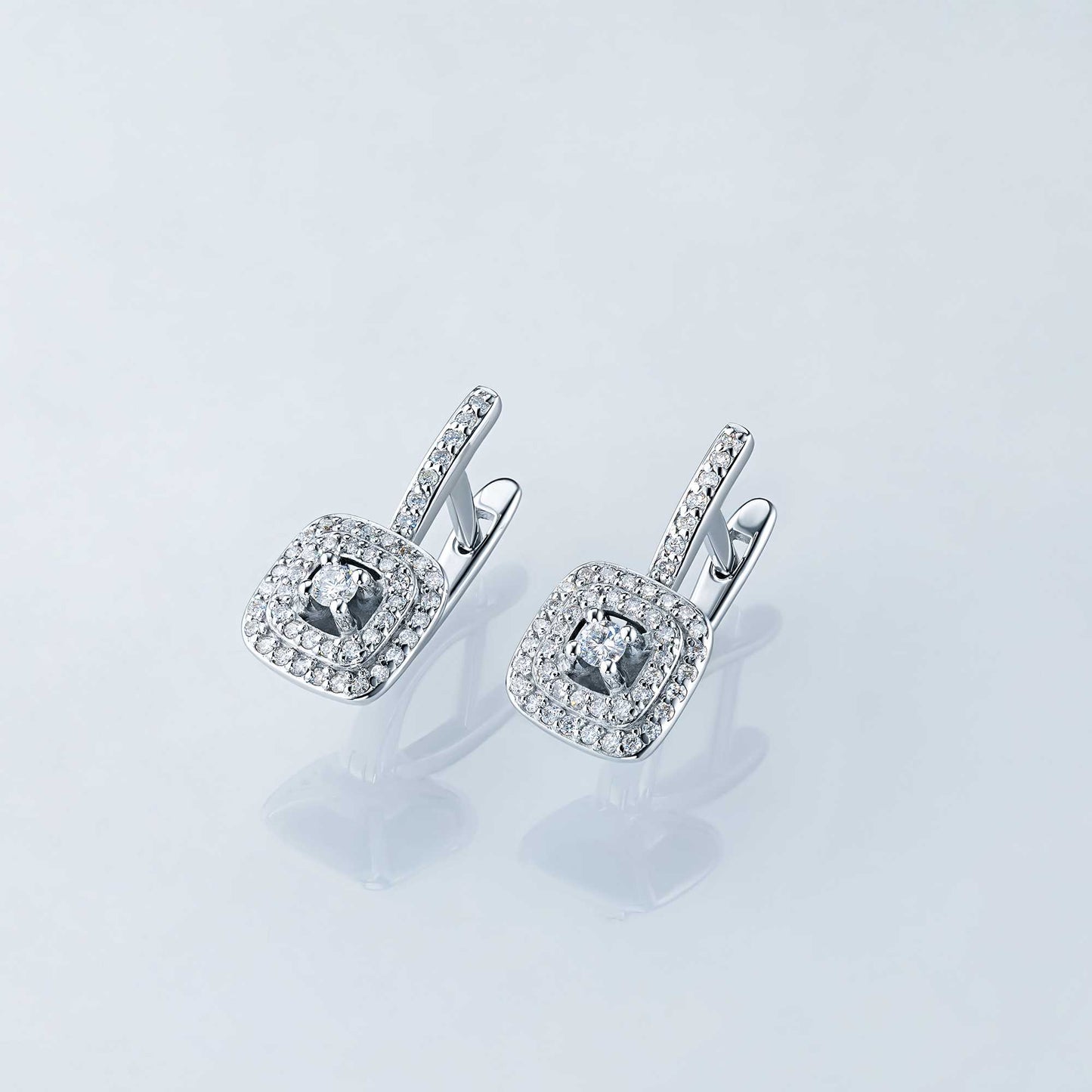14K White Gold Earrings with Lab-Created Diamonds 0.680 CT.TW