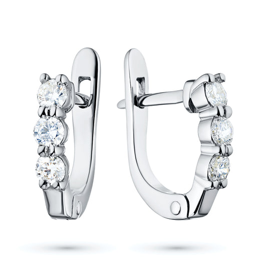 14K White Gold Earrings with Lab-Created Diamonds 0.360 CT.TW