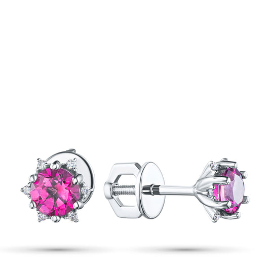 14K White Gold Without Nickel Earring Studs with Lab-Created Diamonds 1.160 CT.TW