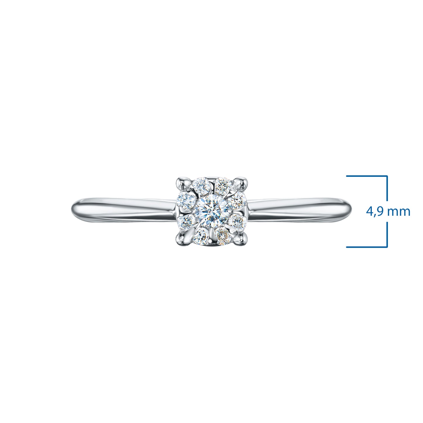 14K White Gold Ring with Lab-Created Diamonds