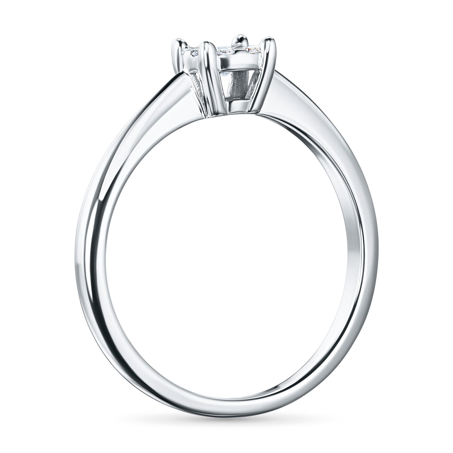 14K White Gold Ring with Lab-Created Diamonds