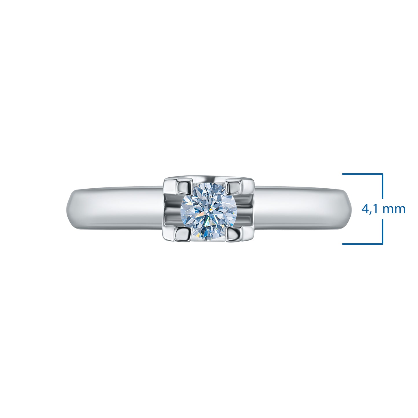 14K White Gold Ring with Lab-Created Diamonds